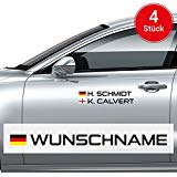Motoking Autoaufkleber Name & Flagge - 4 Stück - Ihr Wunschname im Rallye-/Racing-Design - Wähle Größe & Farbe